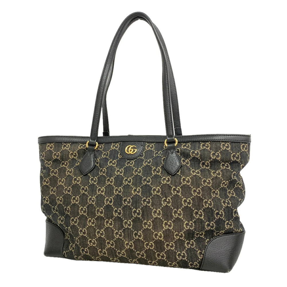Gucci GG Marmont Tote Bag 631685 Denim Navy Women's